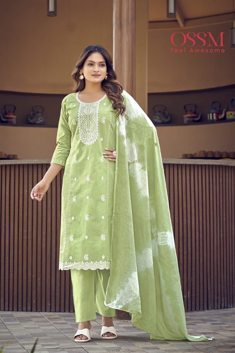 Mantra By Ossm Cotton Printed Kurti With Bottom Dupatta Wholesale Online
